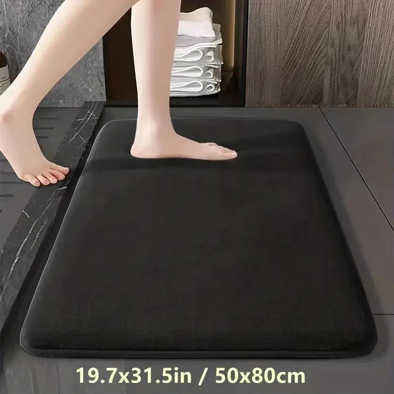 Bamboo Bath Mat - Absorbent Floor Mat Non Slip Bath