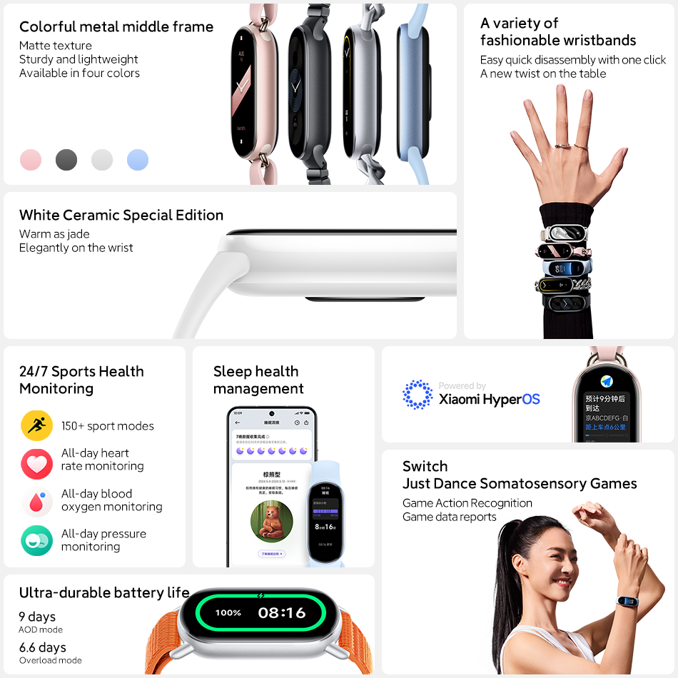 Xiaomi Mi Band 9 AMOLED Screen - Health Wellness Bracelet 评论和价格