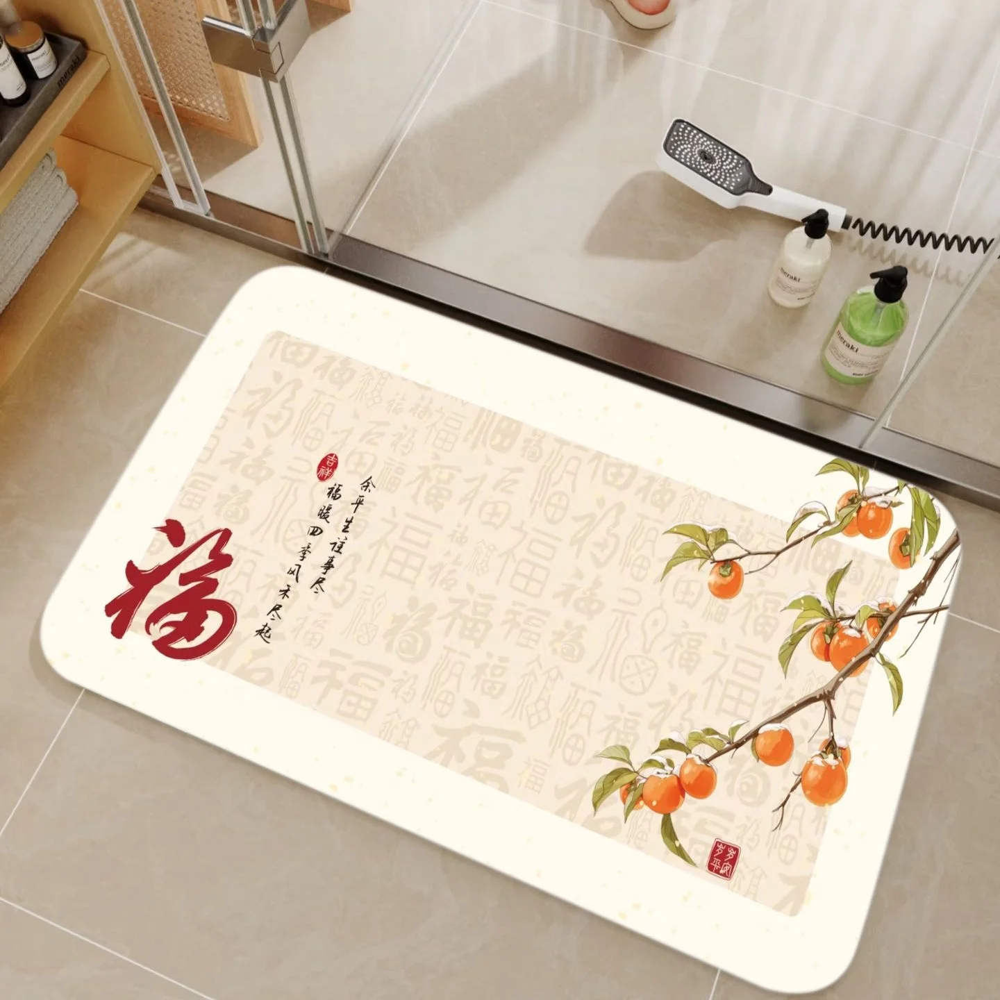 VIKAMA Bamboo & Chinese Callig - Bamboo Bath Mat 评论和价格