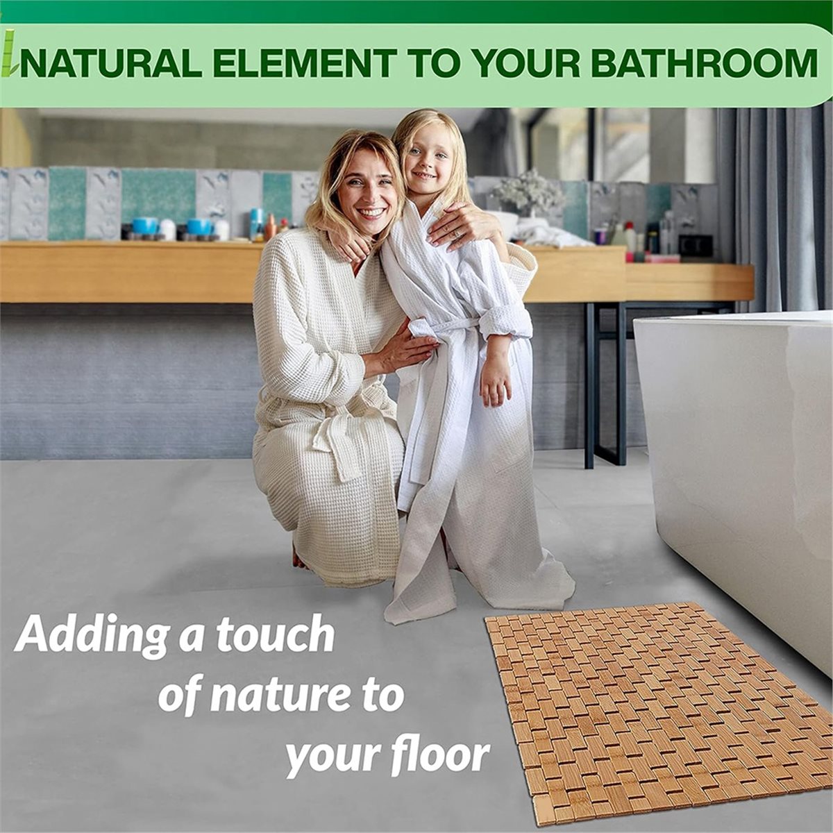 NOCM Bamboo Bath Mat - Foldabl - Bamboo Bath Mat 评论和价格