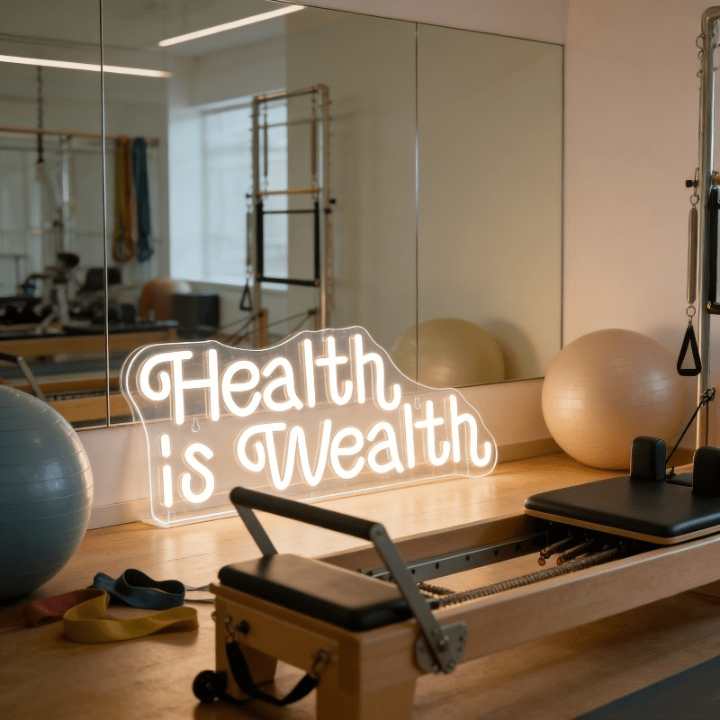 Health is Wealth Neon Sign LED - Health Wellness Lifestyle 评论和价格