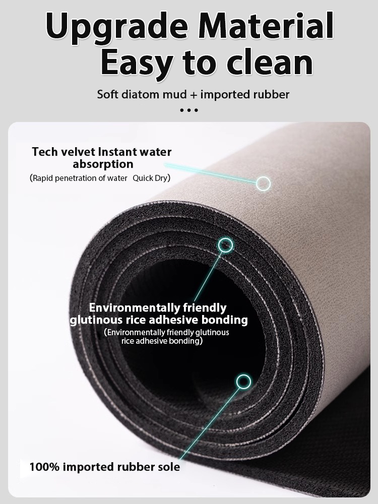 Nordic Geometric Diatomite Bat - Bamboo Bath Mat 评论和价格